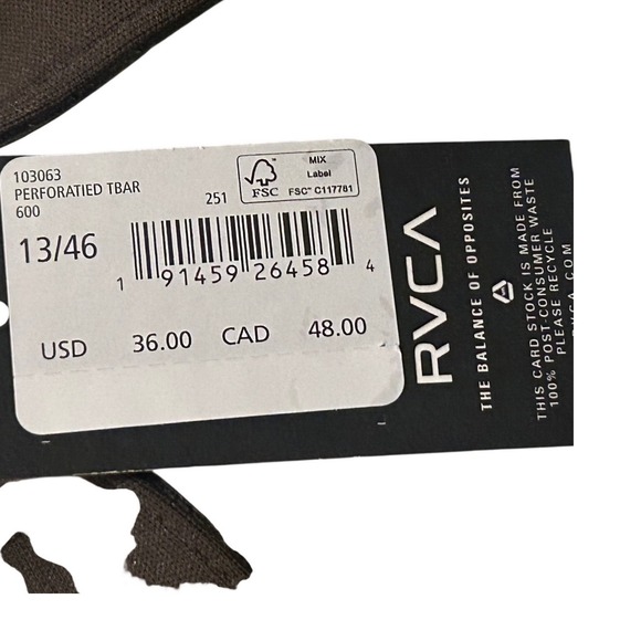 RVCA Perforated TBar Mens Flip‎ Flops Olive Green Brown Sandals 103063 Size 13 main image 4